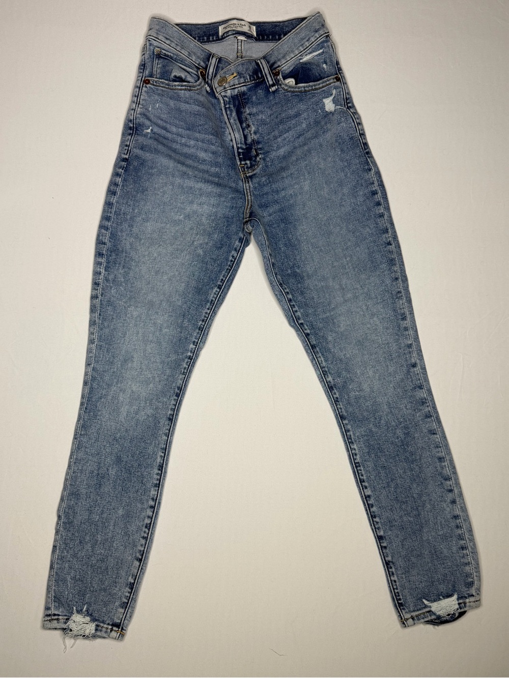 abercrombie kids High-Rise Skinny Jeans - Light Blue Wash